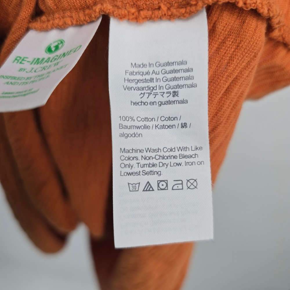 J.Crew Re-Imagined Slub Cotton Ruffle Tiered Midi Dress Burnt Orange Small S - Picture 7 of 9